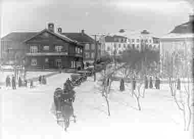 Begravningståg, Föreningsgatan i Kiruna år 1925.