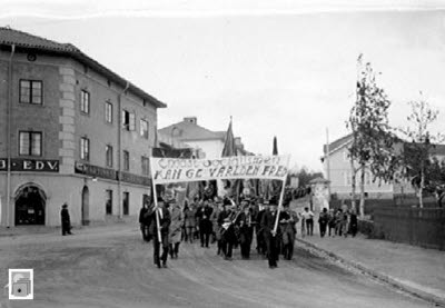 Första Maj Demonstration i Kiruna.