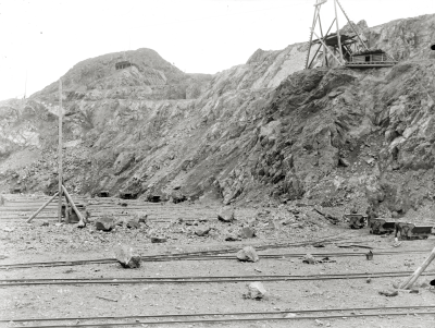 Gruvbild, Kiirunavaara, från pall 80, år 1909.