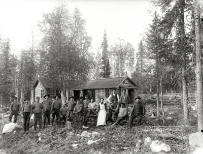 Statsbanan Morjärv - Lappträsk. Barack vid Björkvattnet.
