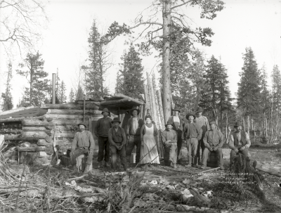 Järnvägen Gällivare - Porjus. ¨Familjegrupp¨rallare med blomma.