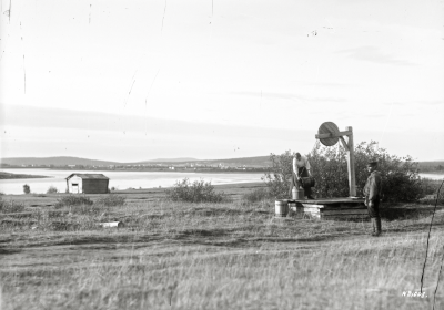 Utsikt från arbetsstugan i Pello den 14 september 1913.